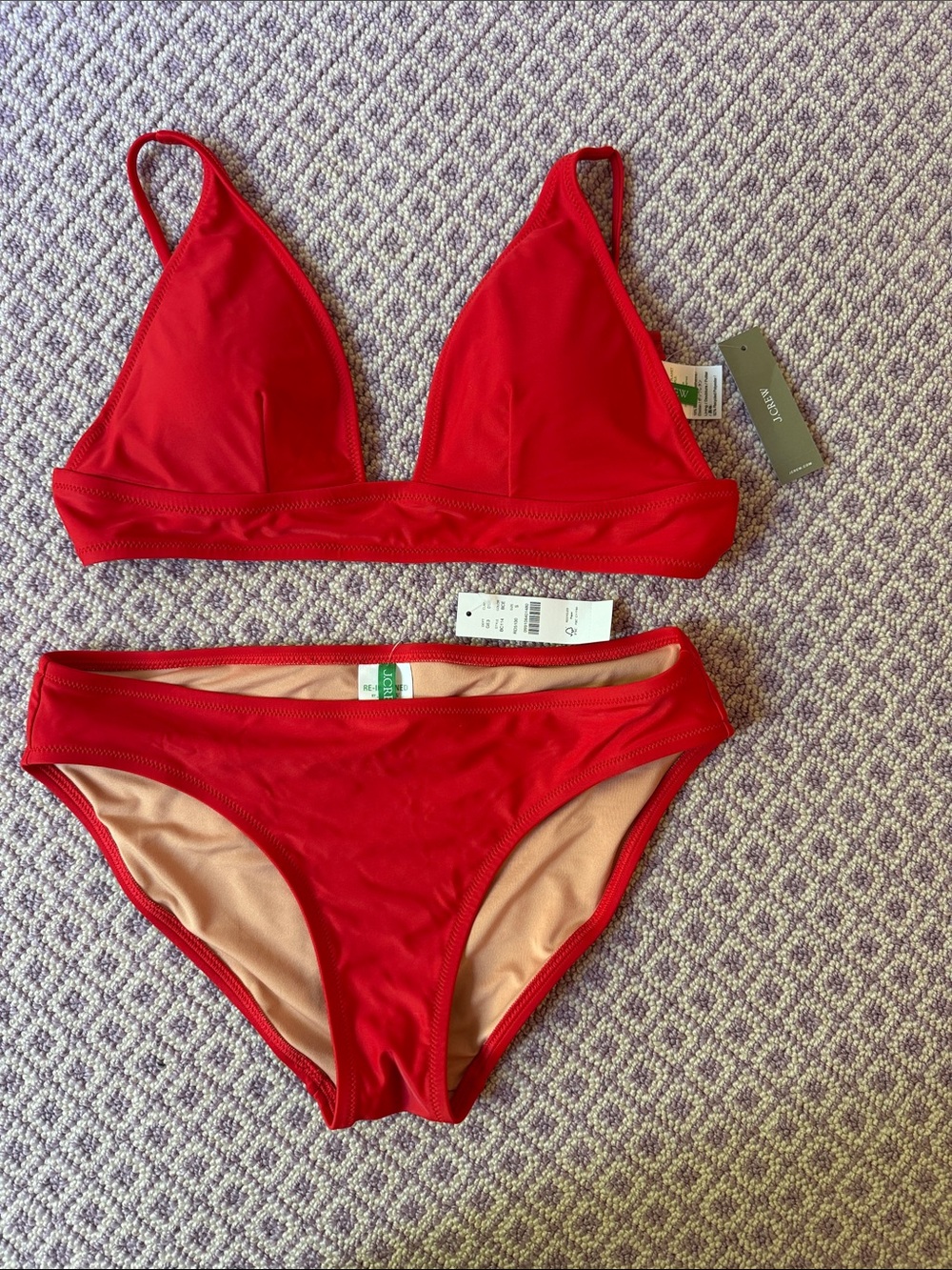 Red Triangle Bikini Set - J Crew  Women Swim Two-Piece